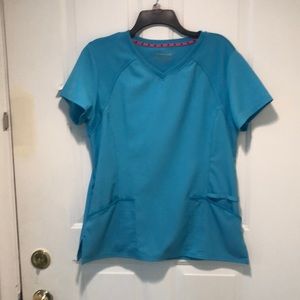 Heart soul medium scrub top aqua blue